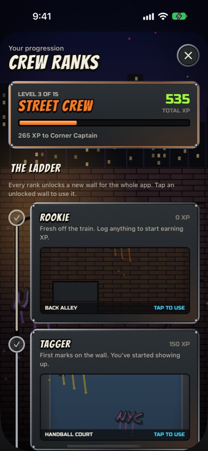 Ranks: the Street Crew ladder